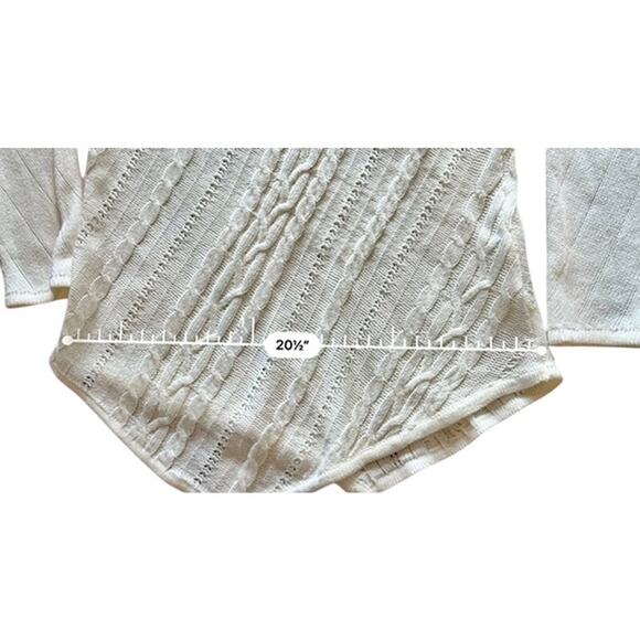 Metaphor Cream Asymmetrical Cable Knit Sweater XLARGE Vanilla Girl Cozy Soft - Picture 6 of 10